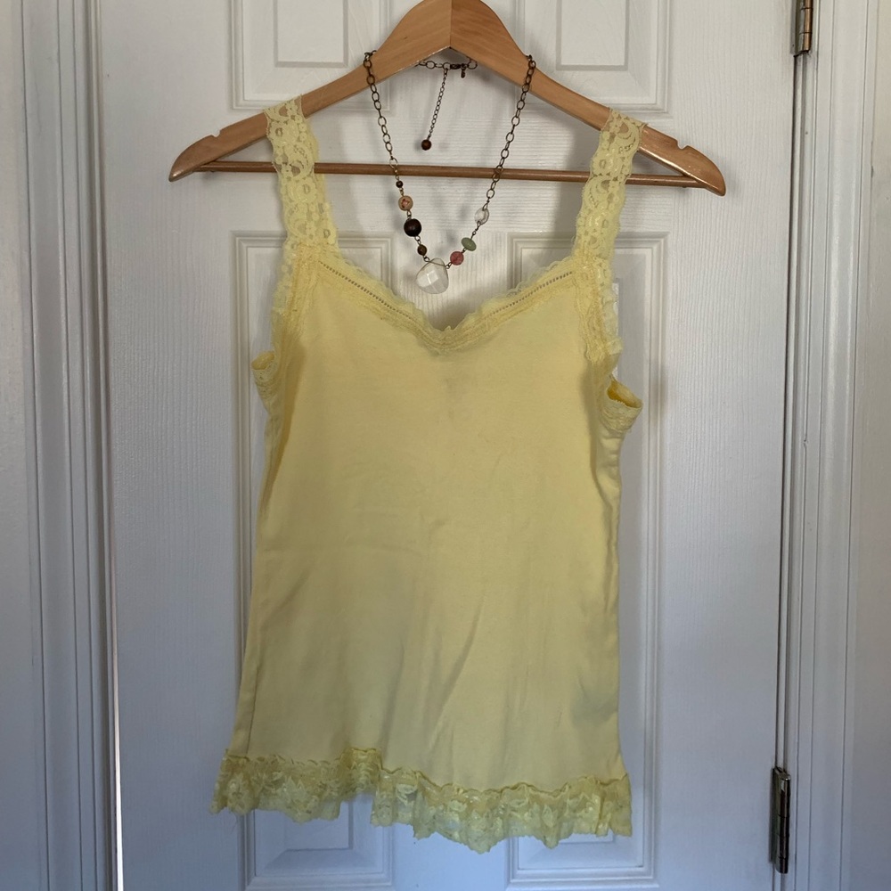 Y2k Eyeshadow Canary Lace Trim Tank